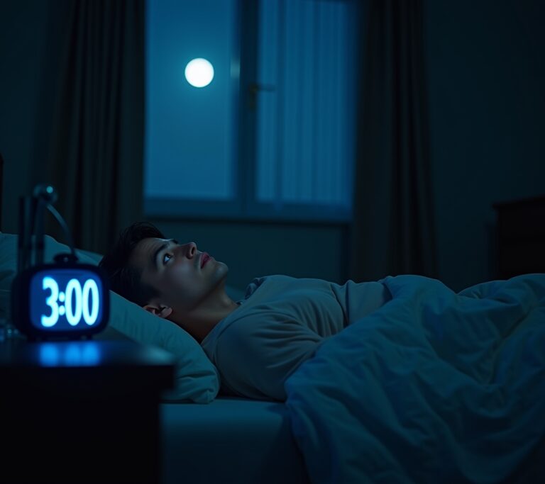 Alarm clock showing 3:00 AM in a dark room