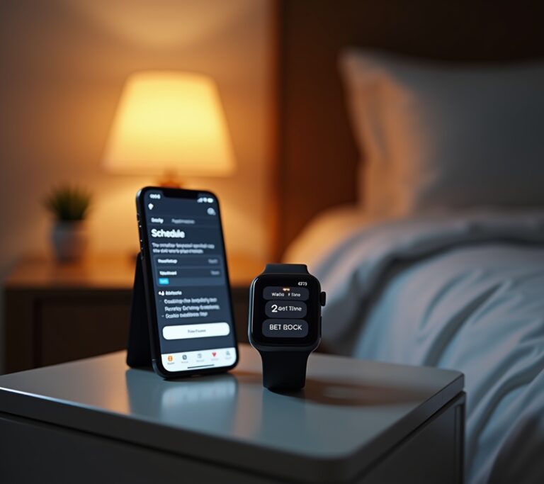 Apple Watch on wrist showing sleep tracking screen