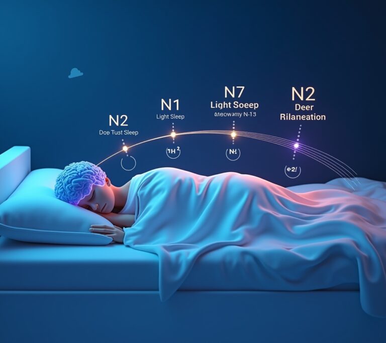 Illustration of brain activity during sleep stages