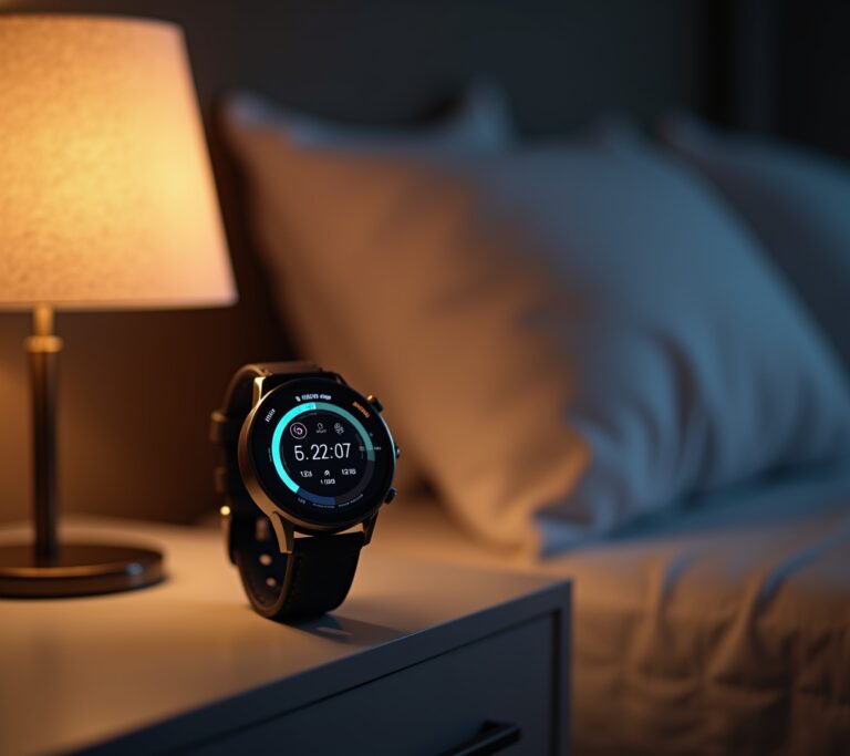 Samsung Galaxy Watch showing sleep summary screen