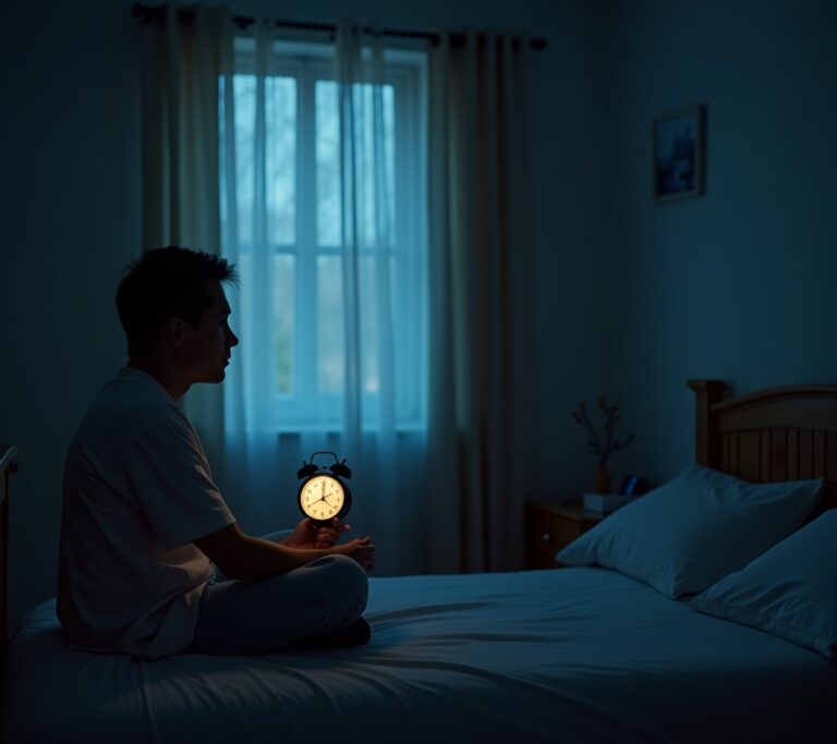 Person setting a strict bedtime alarm on phone