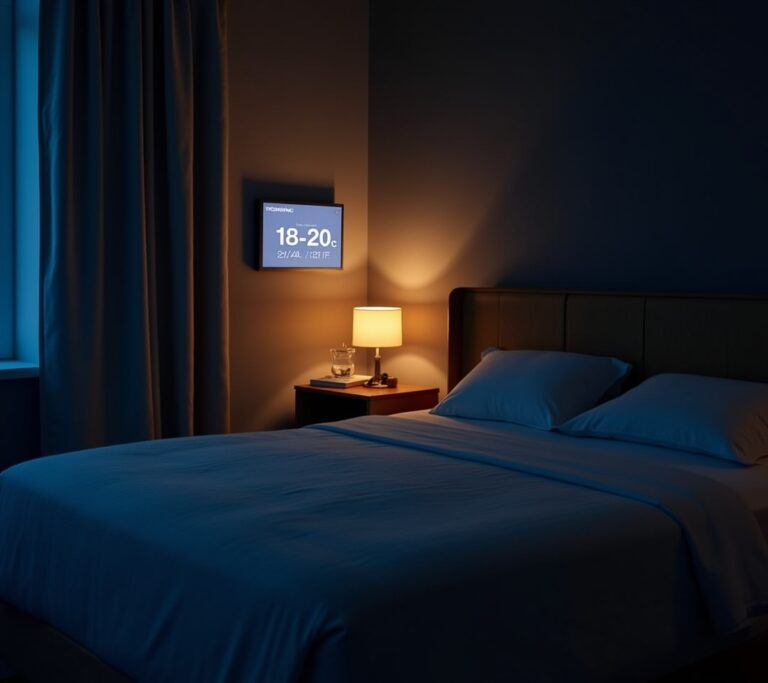 Thermostat set to optimal sleep temperature