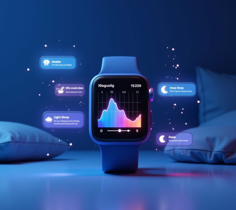 Fitbit device displaying sleep stage breakdown