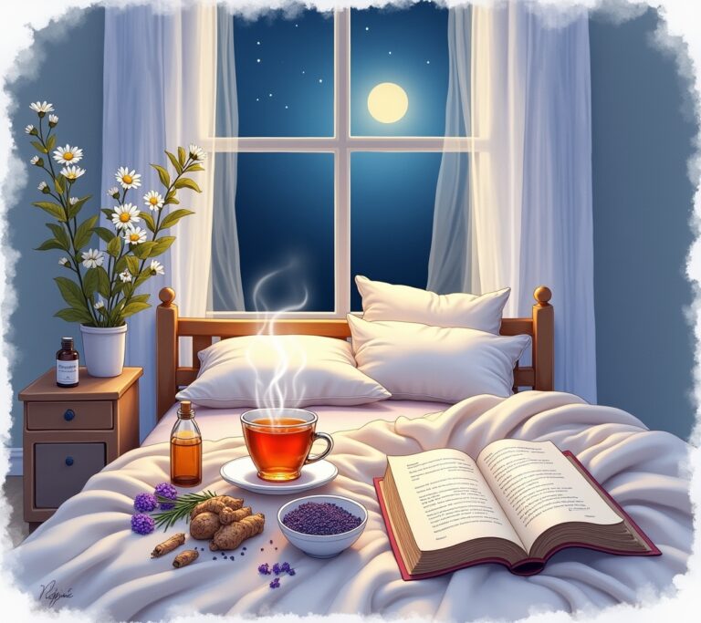 Assortment of herbal teas and natural sleep aids
